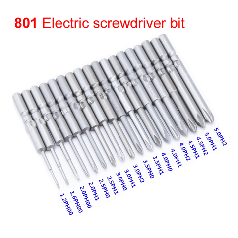 18PCS 801 Electric Screwdriver bits 60mm Length Round Shank Magnetic Phillips Cross Screwdriver Bits Tool Parts ► Photo 1/3