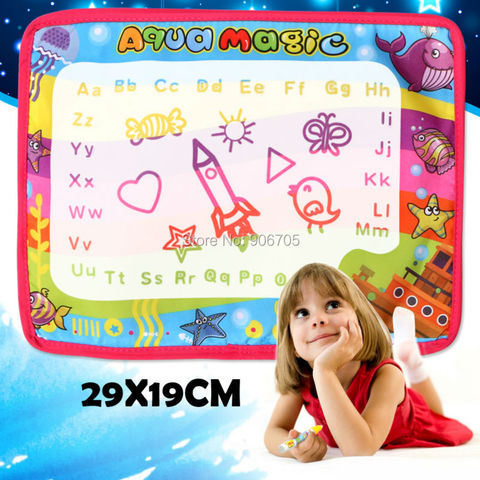 29x19CM Water Drawing Mat With Magic Pen Doodle Painting Picture Water Drawing Play Mat Doodle aqua magnetic drawing board toys ► Photo 1/6