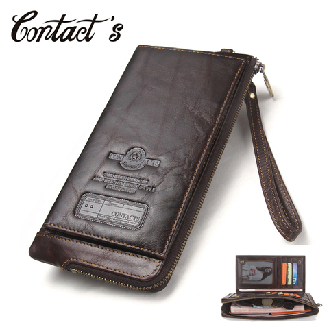 2022 Men Wallet Clutch Genuine Leather Brand Rfid  Wallet Male Organizer Cell Phone Clutch Bag Long Coin Purse Free Engrave ► Photo 1/6