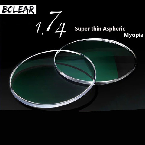 BCLEAR 1.74 Ultra High Index Super Thin Aspheric Optical Prescription Lenses For Myopia Glasses Diopter Nearsighted Shortsighted ► Photo 1/6