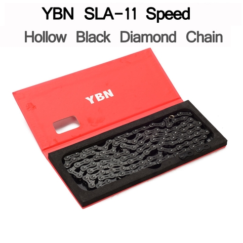 YBN SLA 11 Speed Bike Chain Hollow Black Diamond MTB Road Bicycle Chain For shiman SRAM Campanolo System ► Photo 1/6