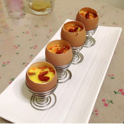 Stainelss Steel Spring Wire Tray Egg Cup Boiled Eggs Holder Stand Storage  Metal Egg Cup Spiral Spring Holder Kitchen Breakfast ► Photo 1/6