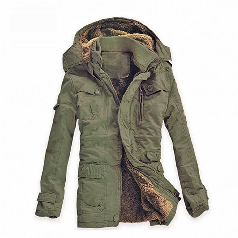 Men Winter Camouflage Warm Coat Cotton-padded Clothes Hooded Jacket Outwear