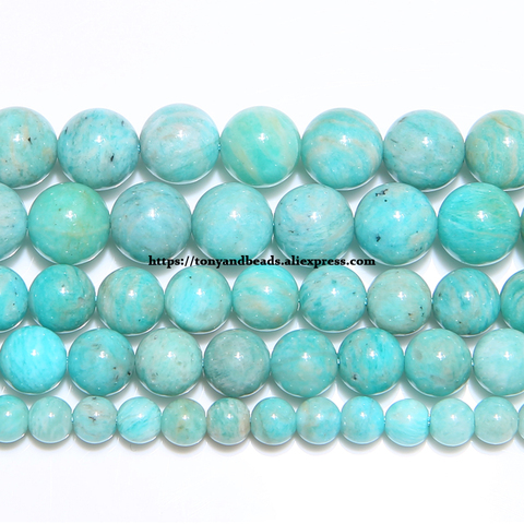 Genuine B Quality Natural Brazil Amazonite Stone Round Loose Beads 6 8 10 MM Pick Size for Jewelry Making ► Photo 1/1