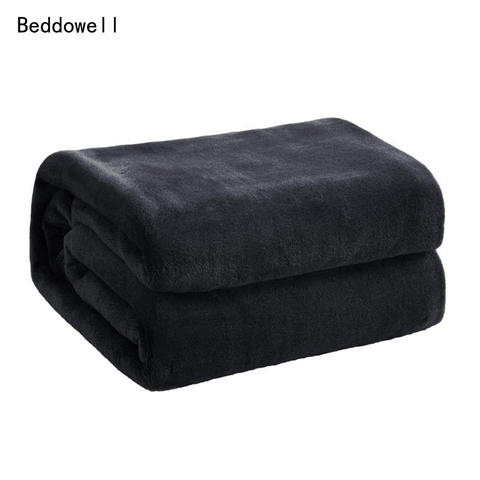Solid Color Winter Fuzzy Flannel Blanket Fluffy Warm Soft Sofa Cover Bedspread Blue Black Coral Fleece Plush Blankets For Beds ► Photo 1/6