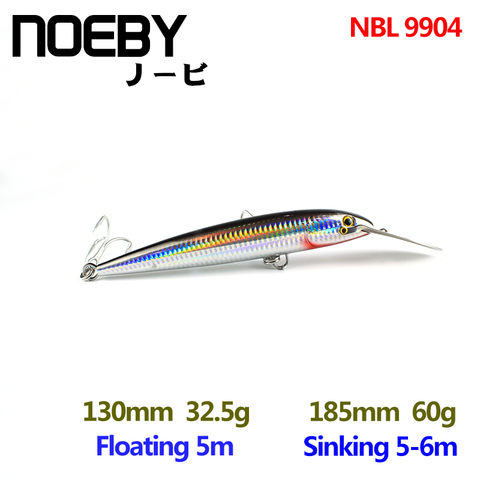 NOEBY 1 Pcs 130/185mm/225mm Trolling Tuna Fishing Lures Big Sinking Sea  Lures Minnow Lures Fishing Bait VMC Treble Hooks - Price history & Review, AliExpress Seller - BassBros Fishing Tackle Store