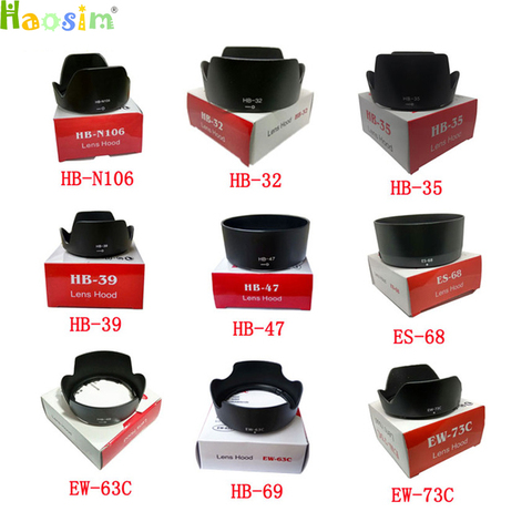 For HB-N106 HB-32 HB-35 HB-39 HB-47 HB-69 ES-68 EW-63C EW-73C camera Lens Hood for nikon/canon lens camera with package box ► Photo 1/6