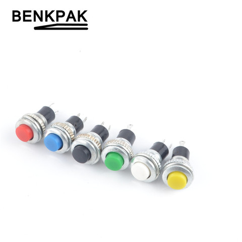 6PCS Push Button 10MM Switch Reset Without Lock Small Round Button Doorbell Switch ► Photo 1/4