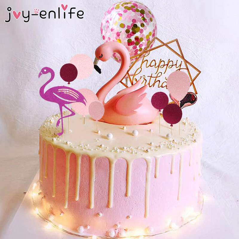 Decoration Wedding  Dessert Decor Flamingo Figurines Cake Topper Party Supplies 