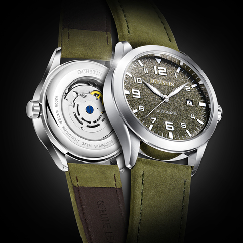 OCHSTIN Man Mechanical Pilot Wrist Watches For Men Luxury Casual Self Winding Leather Mechanic Male Clock Date relogio masculino ► Photo 1/6