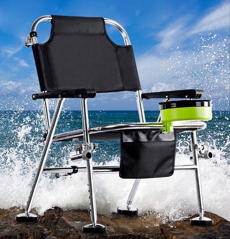 fishing chair stainless steel 3kg multifunctional fishing chair outdoor leisure fishing stool for Relaxed fishing ► Photo 1/4