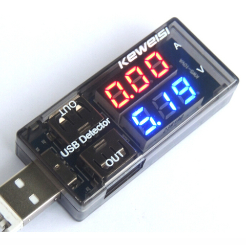 1pc New USB Current Voltage Tester Meter USB Voltage Ammeter USB Detector Double Row Shows Gauge Facotry Online Wholesale ► Photo 1/6