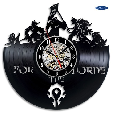 World of Warcraft WOW Gift Vinyl Wall Clock Vintage Decor Demon Illidan Figure,wall clock  saat alarm clock reloj large ► Photo 1/6
