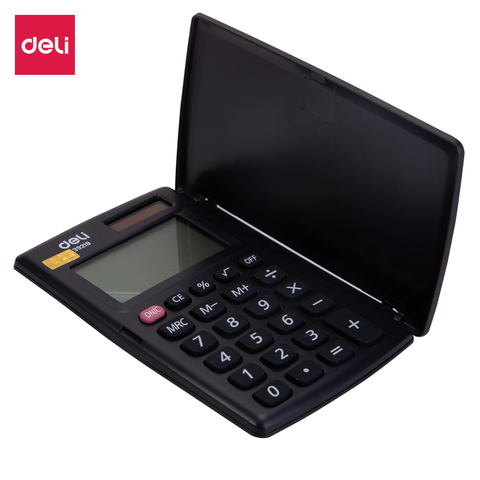 Deli E39219 portable Calculator Pocket mini Calculator small 8-digit Cover Battery Solar Dual power ► Photo 1/5