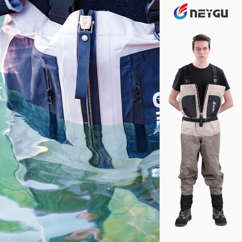 NEYGU hot style waterproof ventilate adult waders attached stocking foot with zipper for fishing hunting ► Photo 1/6