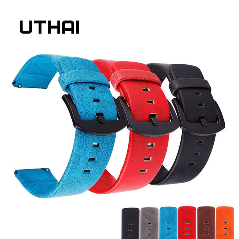 UTHAI P16 18/20/22/24mm Watch Strap Retro Leather Watch Strap 22mm Watch Band 18-24MM Watchbands ► Photo 1/6