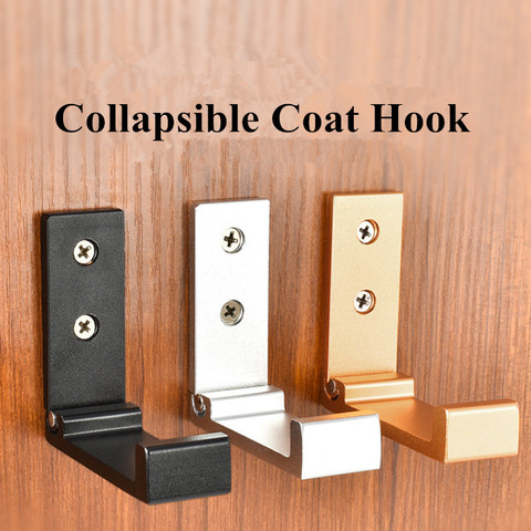 Black Aluminum Collapsible Robe Hook Cloth Hook Hanger Wall Hanging Hook Rustic Key Coat Hook Bag Hat Hanger Rustic for Bathroom ► Photo 1/6