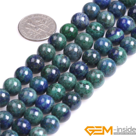 Round Malachite Azurite Beads,Selectable Size 6mm To 12mm,DIY Loose Beads For Jewelry Making Strand 15