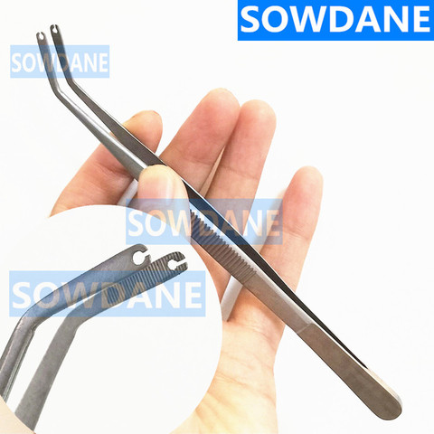 Dental Surgical Operation Stitching Tweezer College Tweezers Cotton Dressing Forceps Serrated Tip Stainless Steel ► Photo 1/5