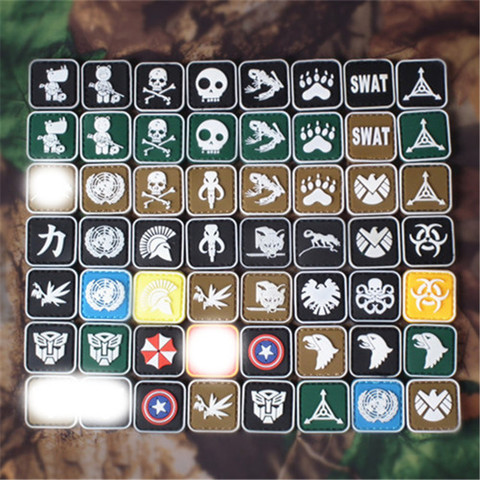 Mini PVC Patch Outdoor Army Tad 3D STICK-ON Luminous Chapter Rubber Patches Glow in the Dark stick on ► Photo 1/6