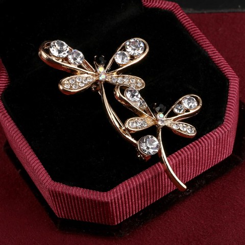 Enamel Flying Dragonfly Brooch Pins For Women Crystal Animal Broche Jewelry Gift Women Scarf Jewelry Accessories ► Photo 1/5