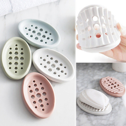 Silicone Non-slip Soap Holder Dish Bathroom Shower Storage Plate Stand Hollow Dishes Openwork Soap Dishes ► Photo 1/6