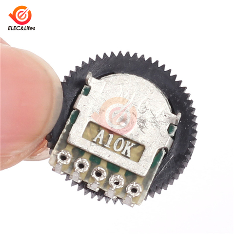 10Pcs A103 10K Mini Duplex Gear Potentiometer Dial 16x2mm 5 Pin for Radio MP3/MP4 Volume Adjustment Switch Potentiometers ► Photo 1/5