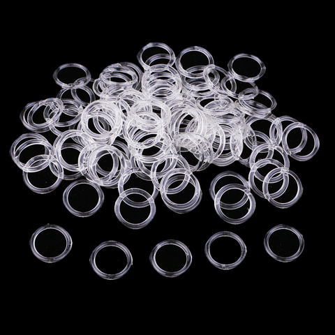 100Pcs 12mm Round Bra Strap Adjuster Slider O Ring Lingerie Supplies Clear & Black & White ► Photo 1/6