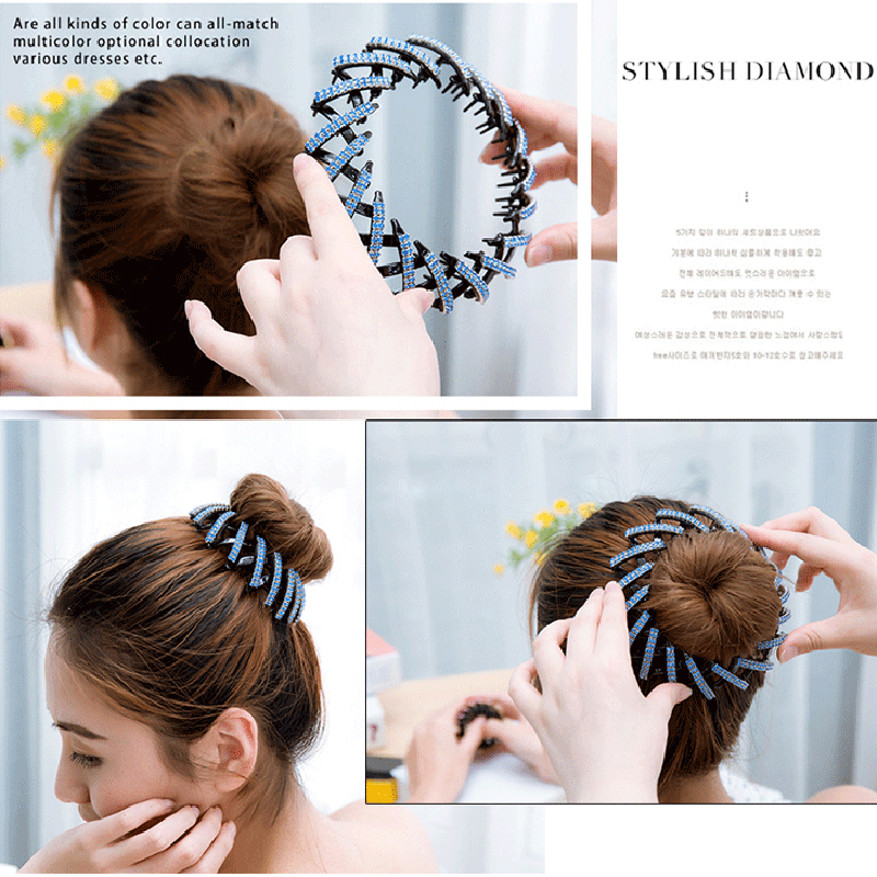 Chic Colorful Women Rhinestone Bird Nest Hair Claw Claws Hairpin Ponytail Holder