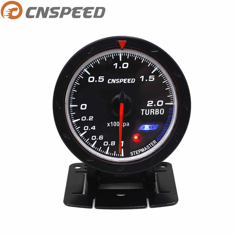 CNSPEED 60MM 12V Car Turbo Boost gauge Red & White Lighting BAR Type Black Face Pressure Gauge YC101347 ► Photo 1/6