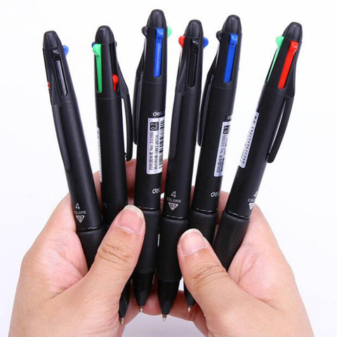 Effective Four-Color Ball-Point Pen Four-In-One Multi-Color Refill 0.7mm Press Office School Supplies Student Children Gift Pen ► Photo 1/6