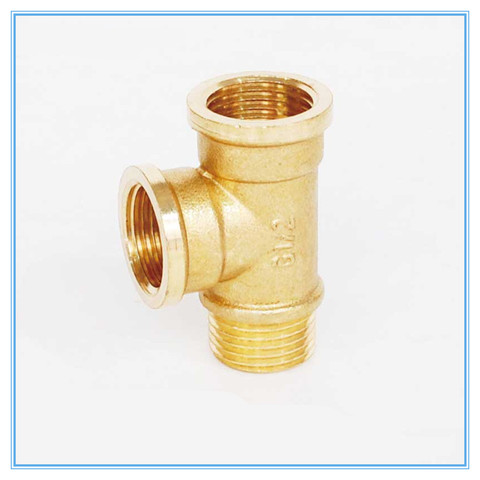 Brass Pipe fitting Male x Female x Female 1/8