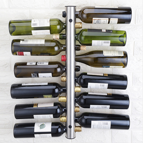 Stainless steel red wine rack, wall hung vertical creative wine rack, Bottle wall mounted  European Style free shipping ► Photo 1/4