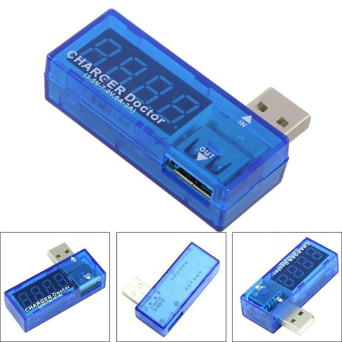 Free Shipping Digital USB Mobile Power charging current voltage Tester Meter Mini USB charger doctor voltmeter ammeter ► Photo 1/4