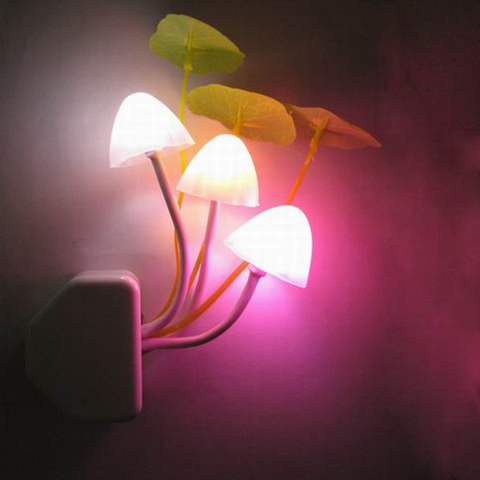 Z30 Novelty Creative night light EU/US Plug Light Sensor 3LED Colorful Mushroom Lamp Led AC110V-220V Color Night Lights ► Photo 1/6