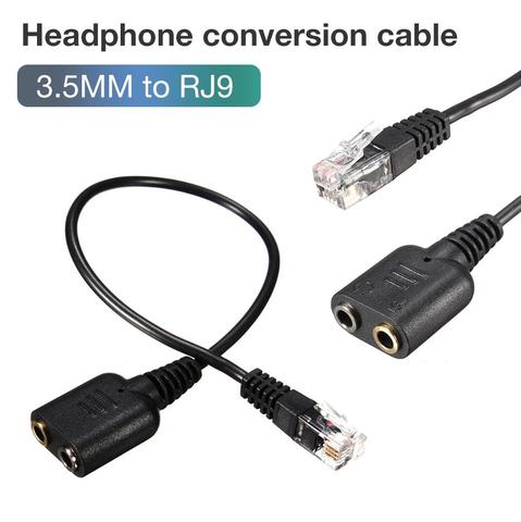 Dual 3.5MM to RJ9 Cable Computer PC Headset Earphone to Telephone Adapter Head Headphone Converter Jack Adapter Convertor RJ-9 ► Photo 1/6