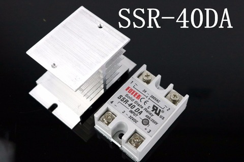 1 set SSR-40 DA + Radiator  Solid State Relais SSR 40A 3-32 V DC/24-380 V AC ► Photo 1/3