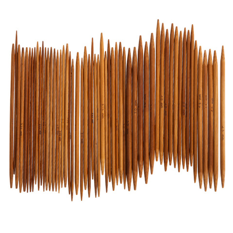55Pcs/set 11 Sizes 13cm Double Pointed Needle Carbonized Bamboo Sweater Needle Knitting Needles Weave Knit Scarf  Sewing Tool ► Photo 1/6
