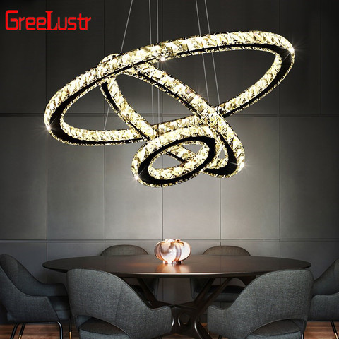 Modern Crystal Led Pendant Chandelier Lamp Luxury Diamond Hanging Lamp Mirror Stainless Steel Lighting Fixture  luminaire ► Photo 1/6