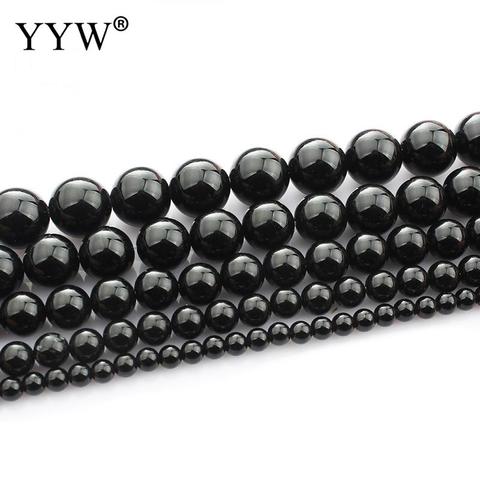 Natural Black Tourmaline Loose Round Beads 4mm,6mm,8mm,10mm,12mm Tourmaline Black Beads for women Jewelry Making ► Photo 1/6