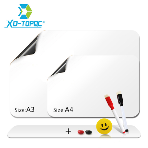 Flexible Mini Whiteboard Fridge Magnets Soft Message Board Refrigerator Memo Pad Magnetic Notes White Boards Stickers FM03 ► Photo 1/6
