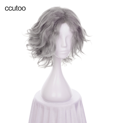 ccutoo 35cm Monte Cristo Edmond Fate Grand Order FGO Avenger Grey Curly Synthetic Hair Cosplay Wig Halloween Costume Wig ► Photo 1/6