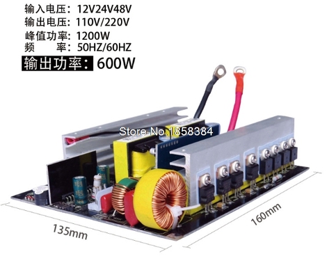 Free shipping  Inversor Pure Sine Wave Power Inverter Board DC 24V To AC 220V 300W 500W 600W Technical 24V Converter ► Photo 1/1