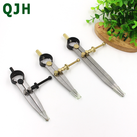 QJH Professional Durable Adjustable Spacing Compass Leather Tools Gauge DIY Sewing Leather Craft Making Edge Line Compasses Tool ► Photo 1/6