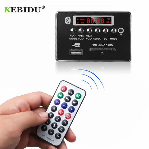 KEBIDU DC 5V Automobile Car Bluetooth MP3 WMA FM Decoder Board Plate Audio Module USB Radio Car MP3 Speaker Accessories ► Photo 1/6