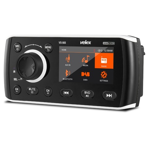 Marine Stereo, Media Center, Bluetooth Amplifier, Radio DAB+/AM/FM tuner, 50W X 4 channels for Boat, UTV, ATV, Spa, Hot Tubes ► Photo 1/6