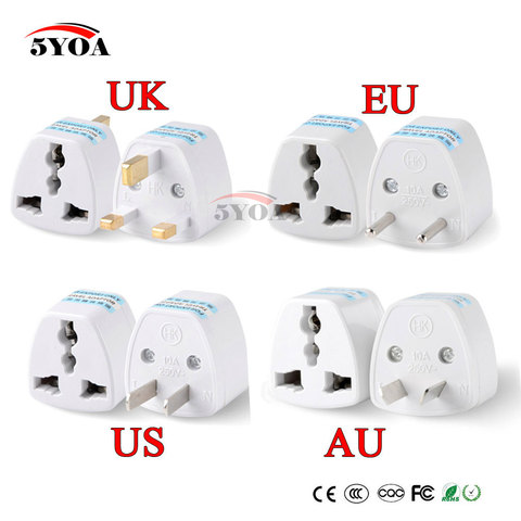1PC Universal US UK AU To EU Plug USA To Euro Europe Travel Wall AC Power Charger Outlet Adapter Converter 2 Round Socket Pin ► Photo 1/6