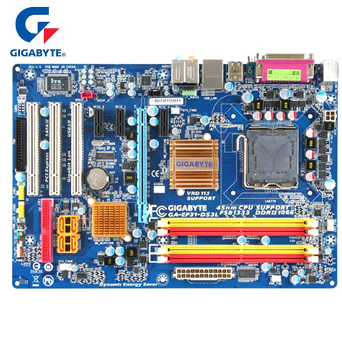 Gigabyt GA-EP31-DS3L Original Motherboard LGA775 DDR2 Desktop Computer Mainboard 4GB EP31-DS3L P31 DS3L Boards PCI-E 16X Used ► Photo 1/1