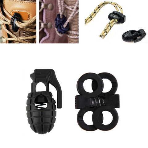 Shoelace Shoe Lace Grenade Buckle Stopper Rope Clamp Paracord Lock Camp Hike Outdoor Survive Cord Clip ► Photo 1/3