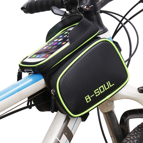 B-SOUL 6.2 inch Waterproof Cycling Bike Bag Bicycle Saddle Bag Riding Bike Accessories Bicycle Front Tube Pack For Mobile Phone ► Photo 1/6
